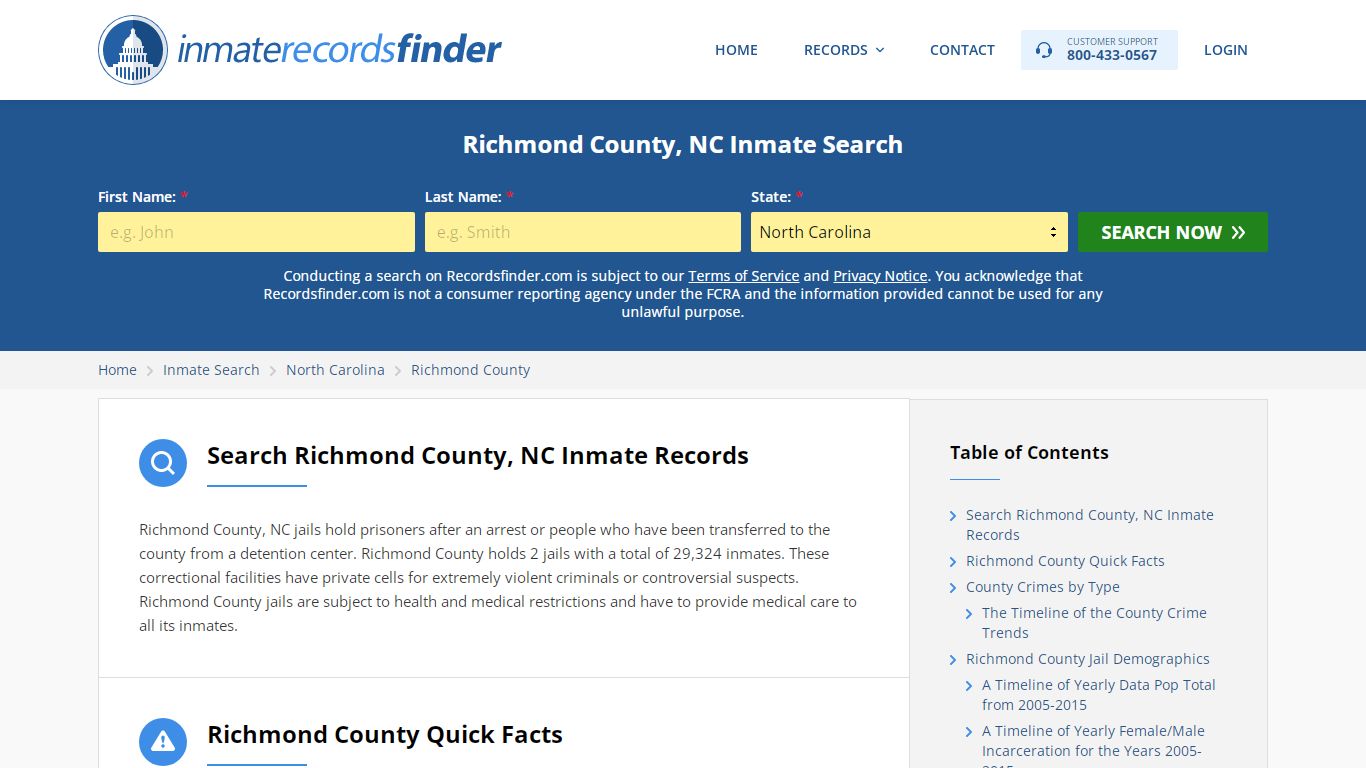 Richmond County, NC Inmate Lookup & Jail Records Online