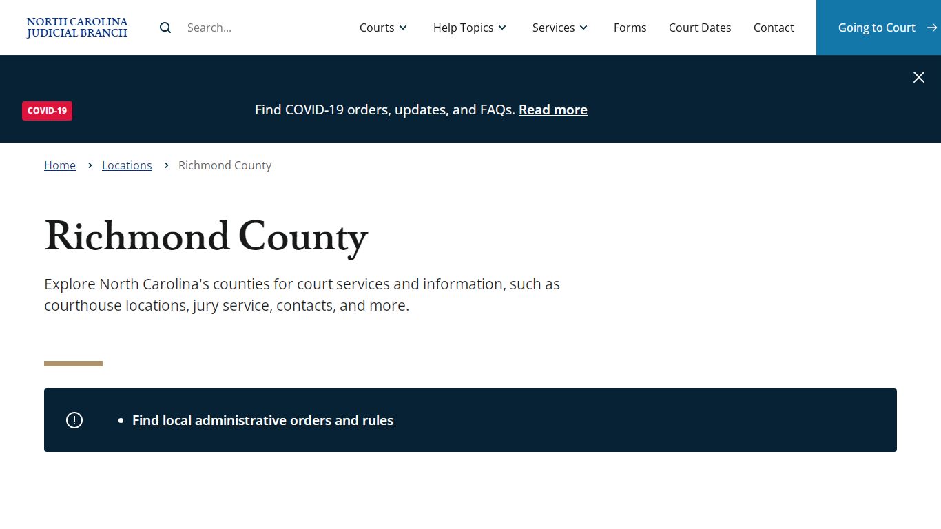 Richmond County | North Carolina Judicial Branch - NCcourts